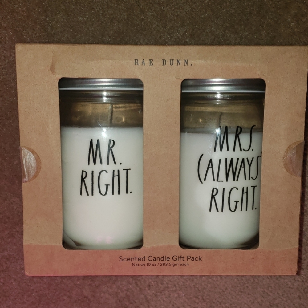 RAE DUN Mr& Mrs. RIGHT CANDLE SET